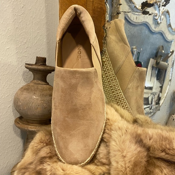 Like NEW Vince Tan Suede Platform Espadrilles Shoes - Picture 11 of 16